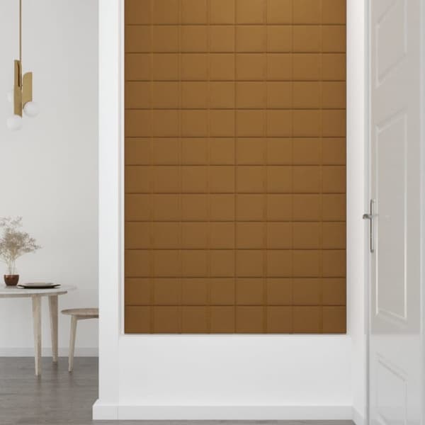 vidaXL Väggpaneler 12 st brun 60x15 cm sammet 1,08 m²