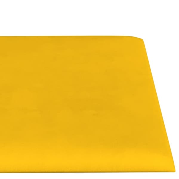 vidaXL Väggpaneler 12 st gul 60x15 cm sammet 1,08 m²