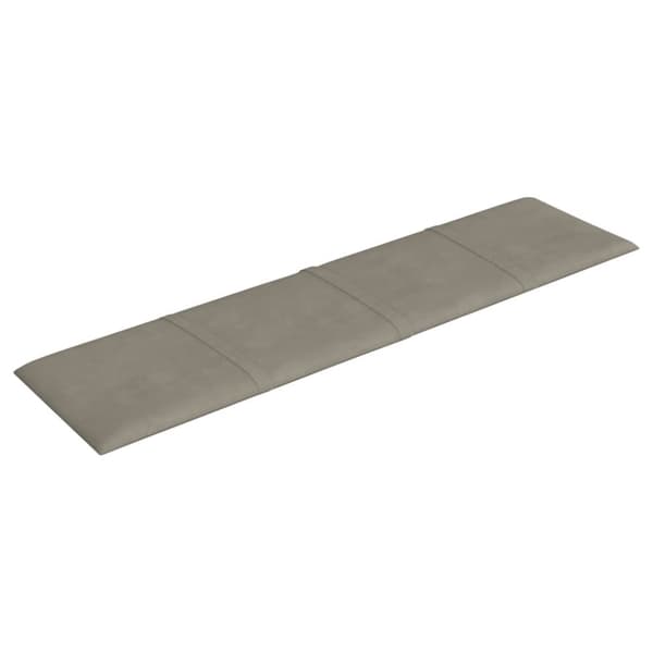 vidaXL vægpaneler 12 stk. 60x15 cm 1,08 m² fløjl lysegrå