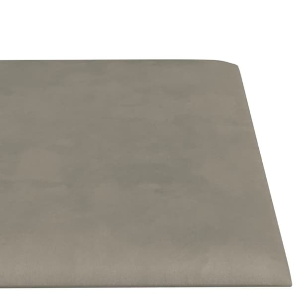 vidaXL vægpaneler 12 stk. 60x15 cm 1,08 m² fløjl lysegrå