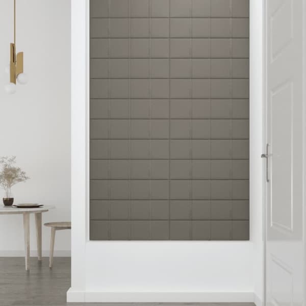 vidaXL vægpaneler 12 stk. 60x15 cm 1,08 m² fløjl lysegrå