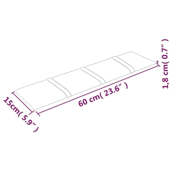 vidaXL vægpaneler 12 stk. 60x15 cm 1,08 m² fløjl lysegrå