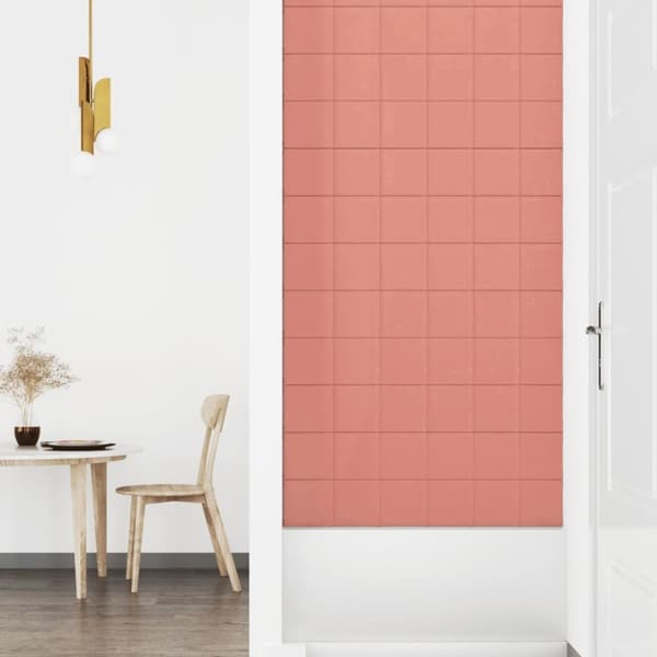 vidaXL Väggpaneler 12 st rosa 90x15 cm sammet 1,62 m²