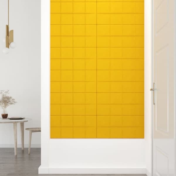 vidaXL vægpaneler 12 stk. 60x30 cm 2,16 m² fløjl gul