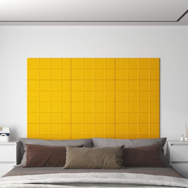 vidaXL vægpaneler 12 stk. 60x30 cm 2,16 m² fløjl gul