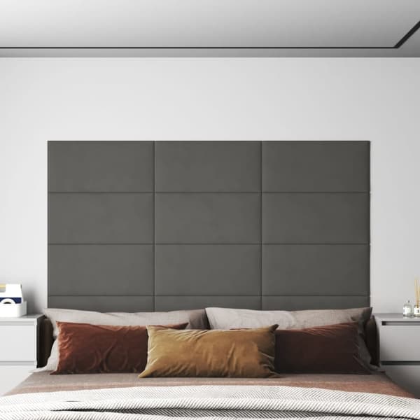 vidaXL vægpaneler 12 stk. 60x30 cm 2,16 m² fløjl mørkegrå