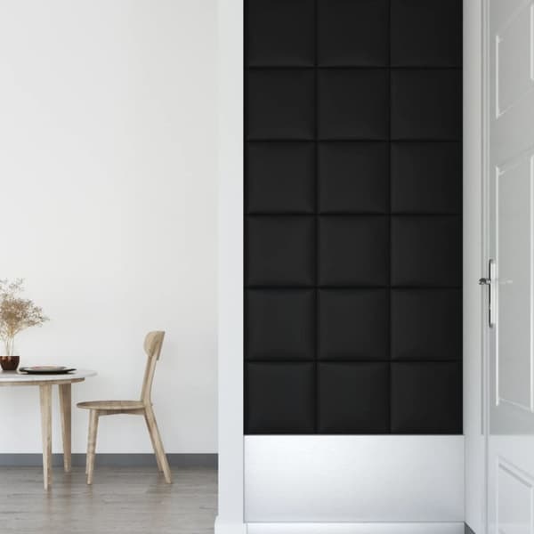 vidaXL vægpaneler 12 stk. 30x30 cm 1,08 m² kunstlæder sort