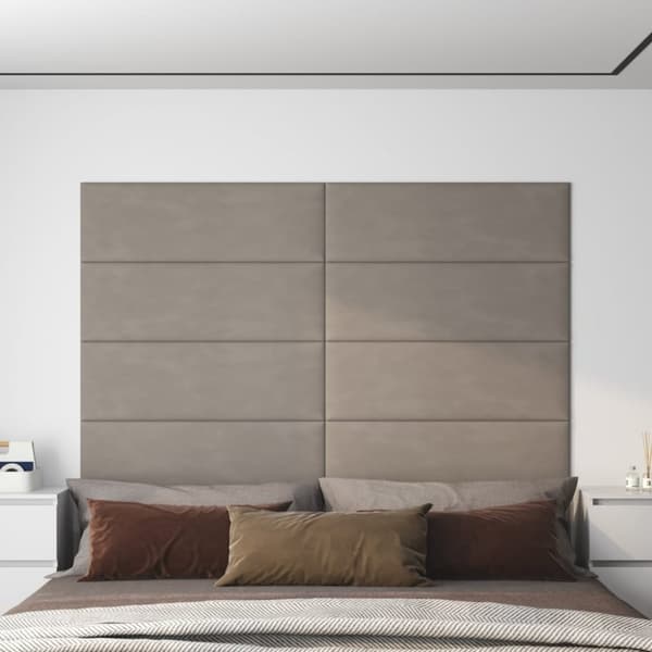 vidaXL vægpaneler 12 stk. 90x30 cm 3,24 m² fløjl lysegrå