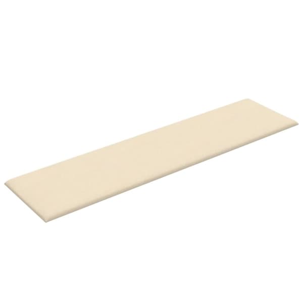 vidaXL Väggpaneler 12 st gräddvit 60x15 cm tyg 1,08 m