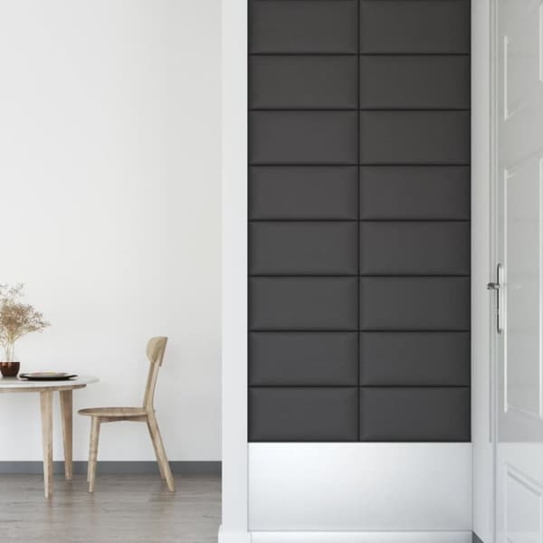 vidaXL Väggpaneler 12 st grå 60x30 cm konstläder 2,16 m²