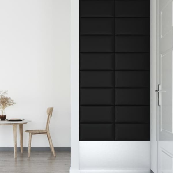 vidaXL Väggpaneler 12 st svart 60x30 cm konstläder 2,16 m²