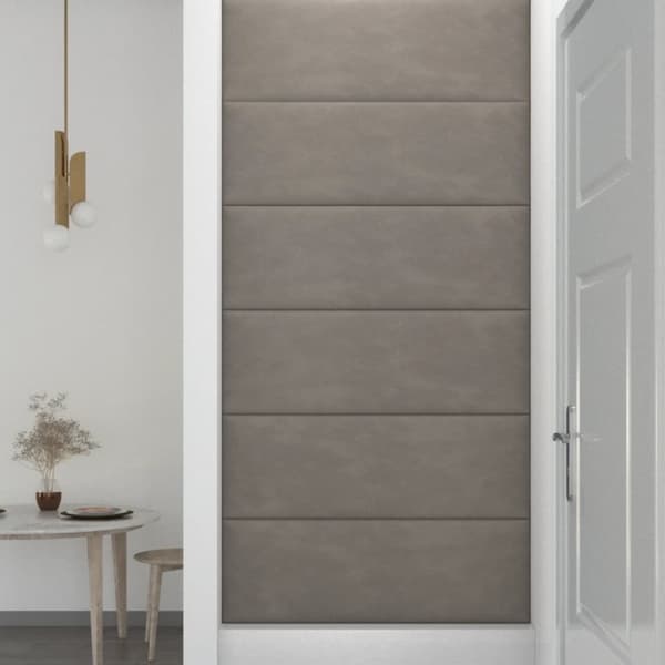 vidaXL Väggpaneler 12 st ljusgrå 90x30 cm sammet 3,24 m²