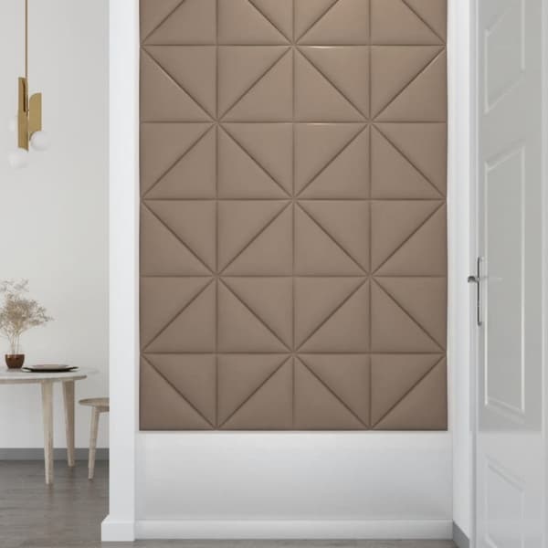 vidaXL Väggpaneler 12 st cappuccino 30x30 cm konstläder 0,54 m²