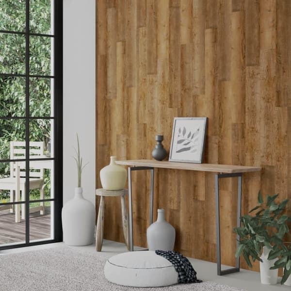 vidaXL Veggpaneler treutseende brun PVC 2,06 m²