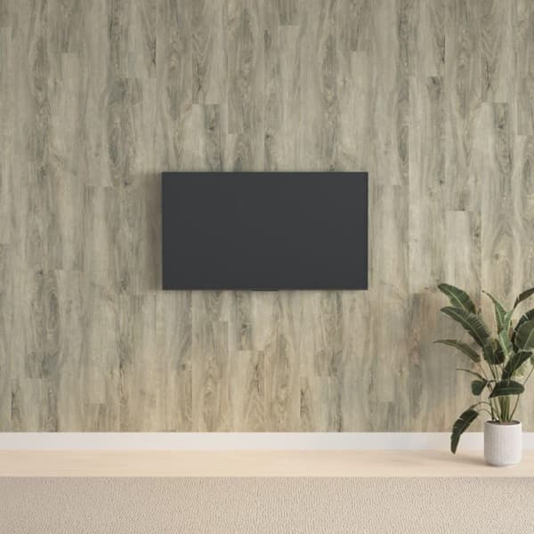 vidaXL Veggpaneler treutseende grå PVC 2,06 m²