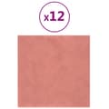 Miniatyrbild 2 av 9: vidaXL Väggpaneler 12 st rosa 30x30 cm sammet 1,08 m²