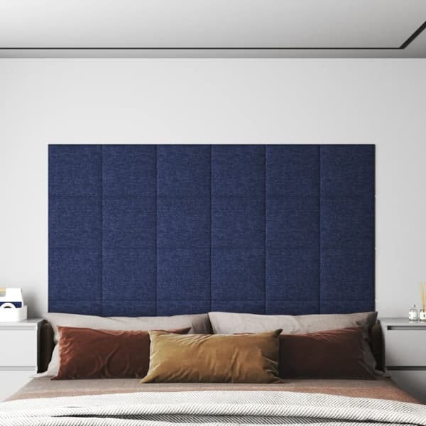 vidaXL vægpaneler 12 stk. 30x30 cm 1,08 m² stof blå
