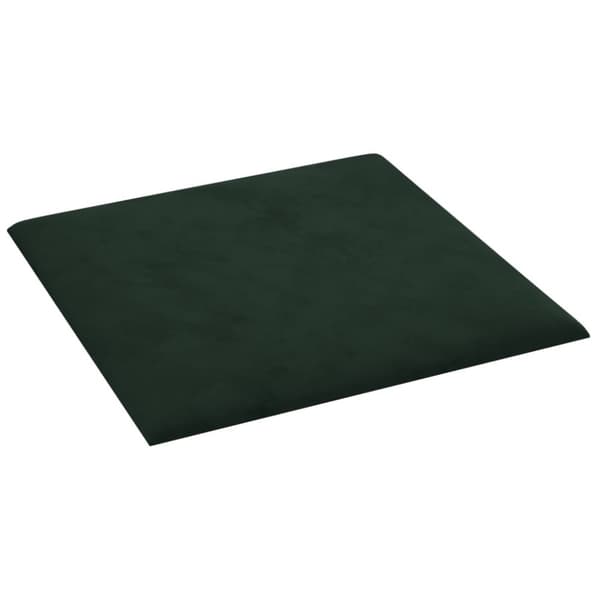 vidaXL vægpaneler 12 stk. 30x30 cm 1,08 m² fløjl mørkegrøn