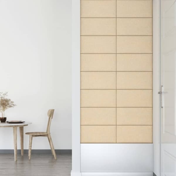 vidaXL vægpaneler 12 stk. 60x30 cm 2,16 m² stof cremefarvet