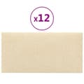 Miniatyrbillede 2 af 8: vidaXL vægpaneler 12 stk. 60x30 cm 2,16 m² stof cremefarvet