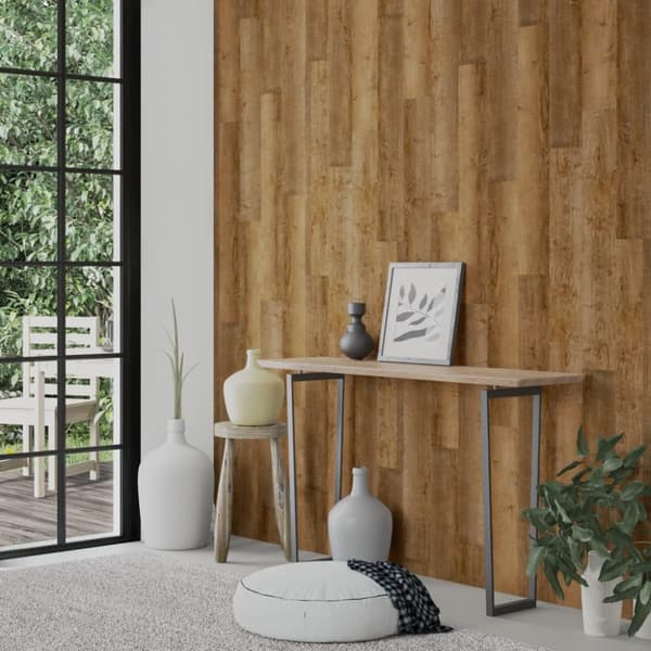 vidaXL Veggpaneler treutseende brun PVC 4,12 m²