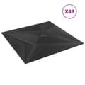 Miniatyrbilde 1 av 7: vidaXL Veggpaneler 48 stk svart 50x50 cm XPS 12 m² stjerne