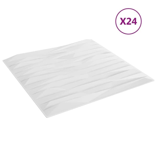 vidaXL Veggpaneler 24 stk hvit 50x50 cm XPS 6 m² stein