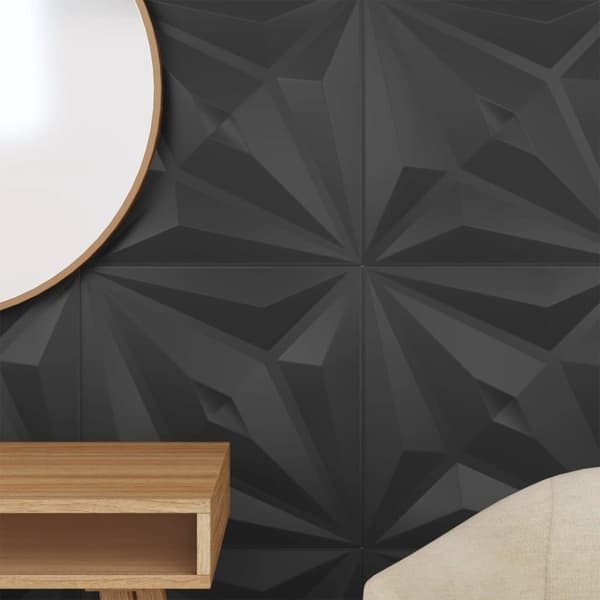 vidaXL vægpaneler 24 stk. 50x50 cm 6 m² XPS stjerne sort