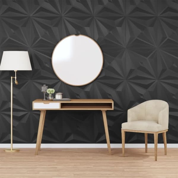 vidaXL Väggpaneler 24 st svart 50x50 cm XPS 6 m² stjärna