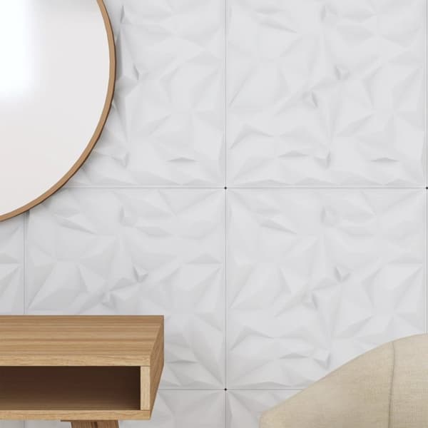 vidaXL vægpaneler 12 stk. 50x50 cm 3 m² XPS ametyst hvid