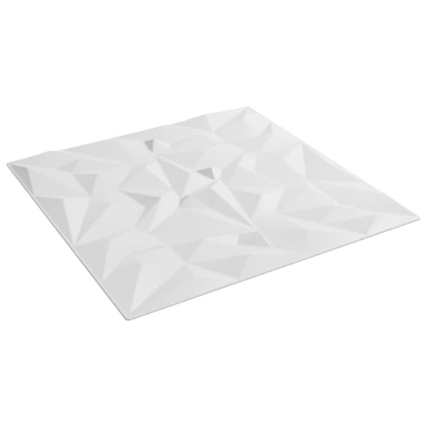 vidaXL Veggpaneler 12 stk hvit 50x50 cm XPS 3 m² ametyst