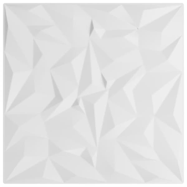 vidaXL Veggpaneler 12 stk hvit 50x50 cm XPS 3 m² ametyst
