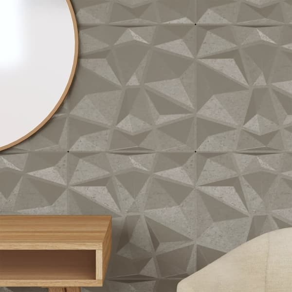 vidaXL Väggpaneler 24 st betonggrå 50x50 cm XPS 6 m² diamant