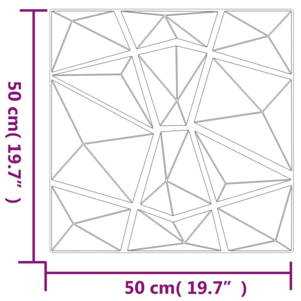 vidaXL Väggpaneler 24 st betonggrå 50x50 cm XPS 6 m² diamant