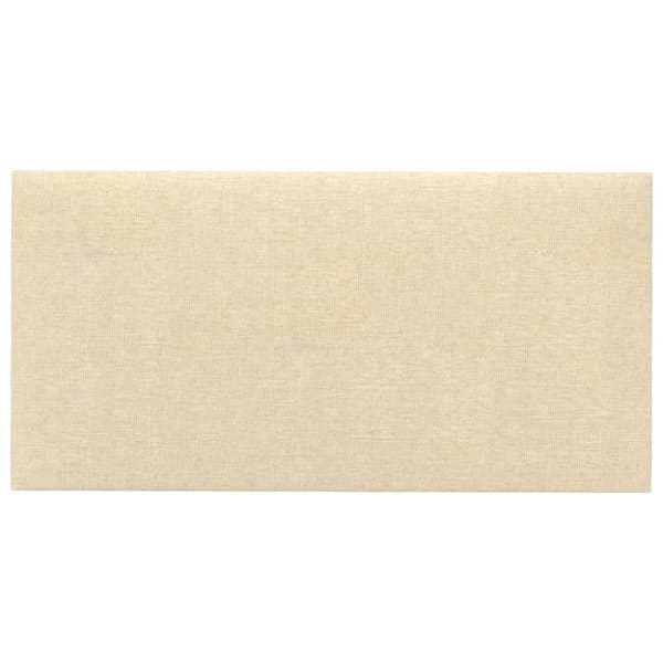 vægpaneler 12 stk. 30x15 cm 0,54 m² stof cremefarvet