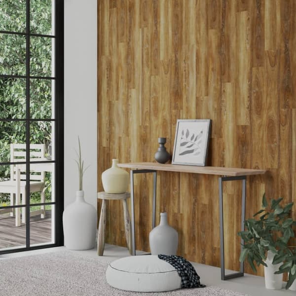 vægpaneler 2,06 m² trælook PVC brun