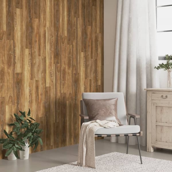 vægpaneler 2,06 m² trælook PVC brun