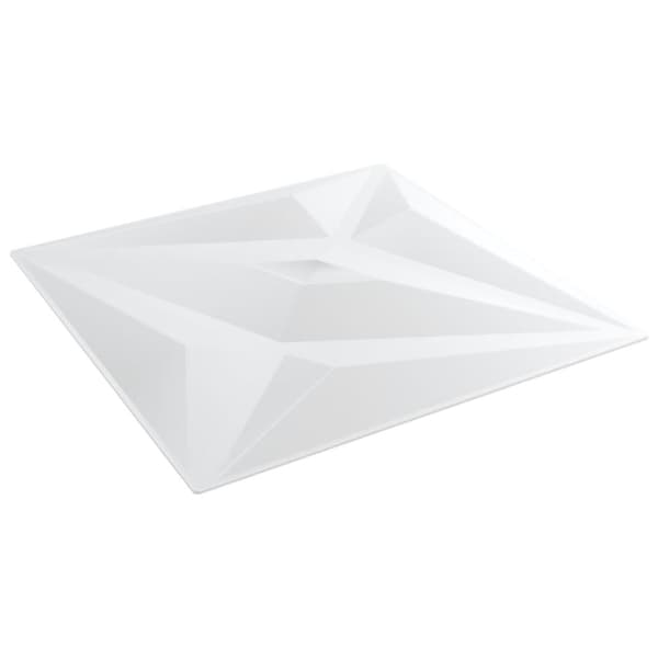 vægpaneler 12 stk. 50x50 cm 3 m² XPS stjerne hvid
