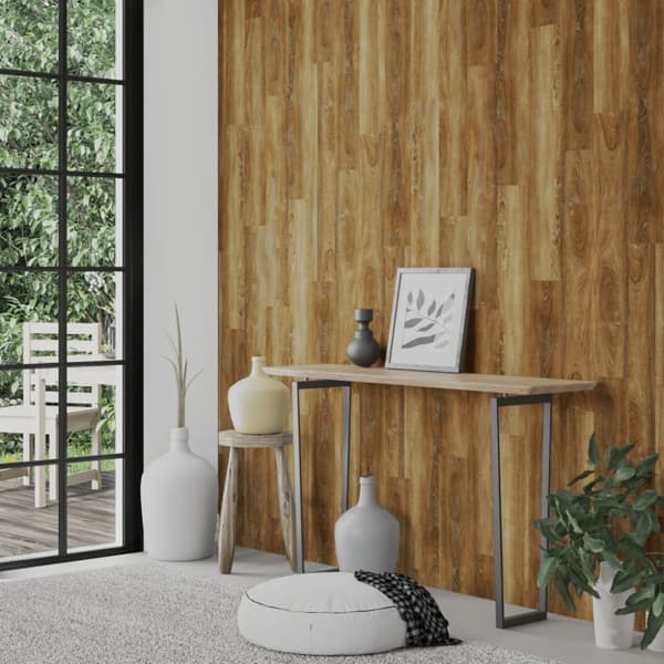 vægpaneler 4,12 m² trælook PVC brun