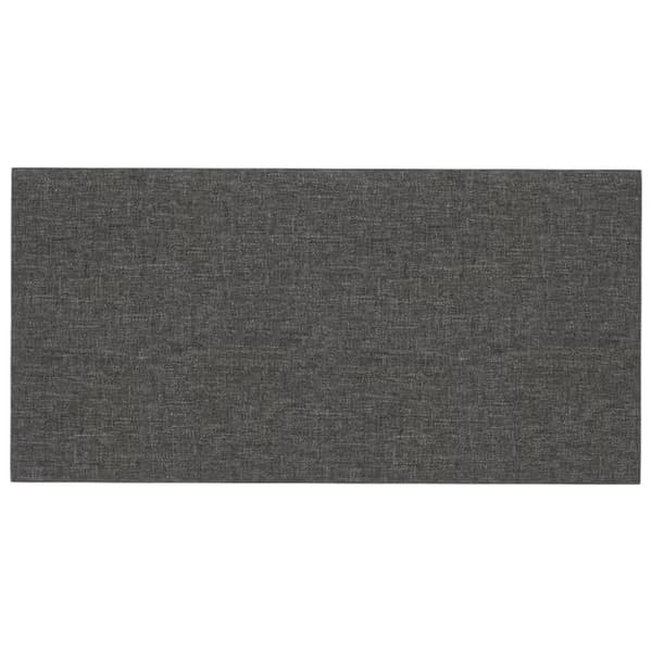 Seinäpaneelit, 12 kpl, tummanharmaa, 30x15 cm, kangas, 0,54 m²