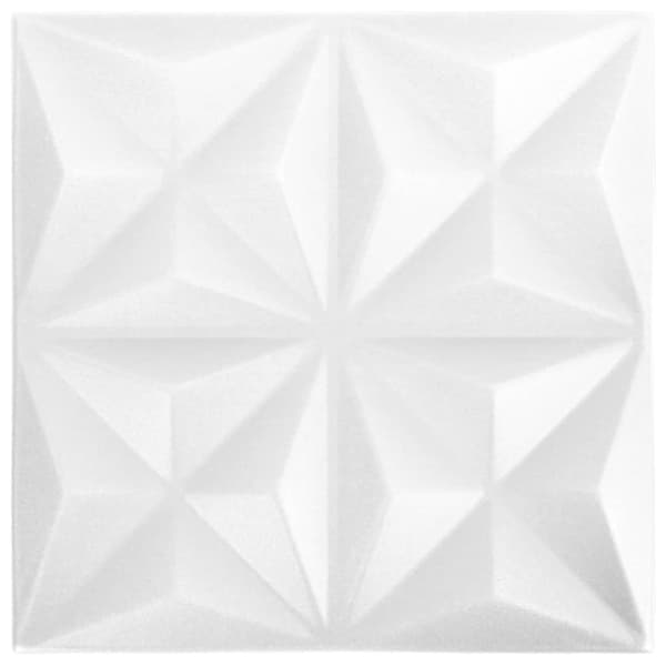 vidaXL 3D-seinäpaneelit 12 kpl 50x50 cm valkoinen origami 3 m² -  Seinäpaneelit