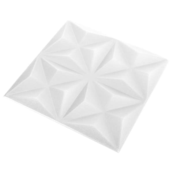 vidaXL 3D-seinäpaneelit 12 kpl 50x50 cm valkoinen origami 3 m² -  Seinäpaneelit