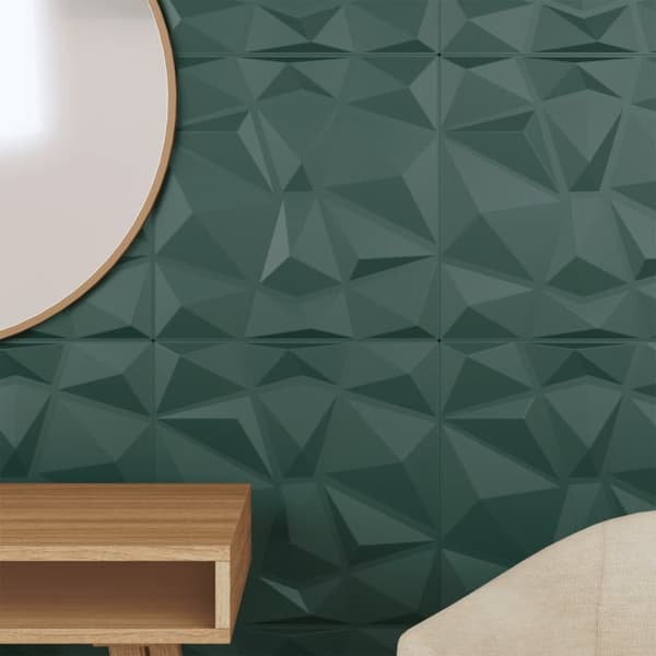 vidaXL vægpaneler 48 stk. 50x50 cm 12 m² XPS diamant grøn -  Vægpaneler