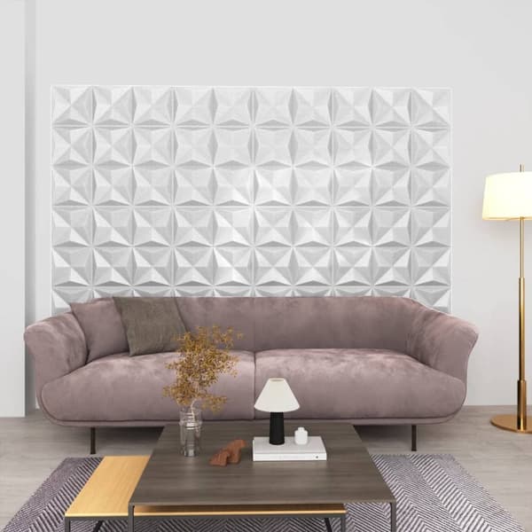 vidaXL 3D-seinäpaneelit 24 kpl 50x50 cm valkoinen origami 6 m² -  Seinäpaneelit