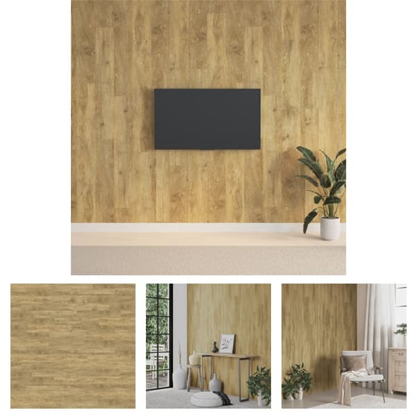 The Living Store Väggpaneler träimitation brun PVC 2,06 m² -  Väggpaneler