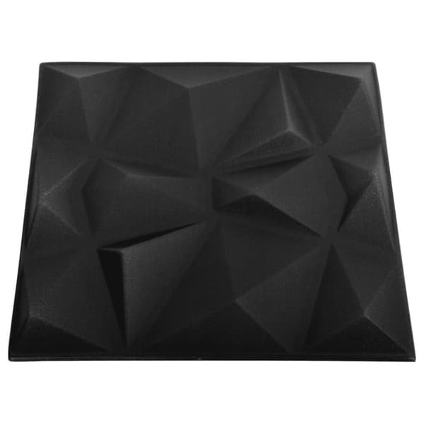 The Living Store 3D-seinäpaneelit 48 kpl 50x50 cm timantinmusta 12 m² - Seinäpaneelit