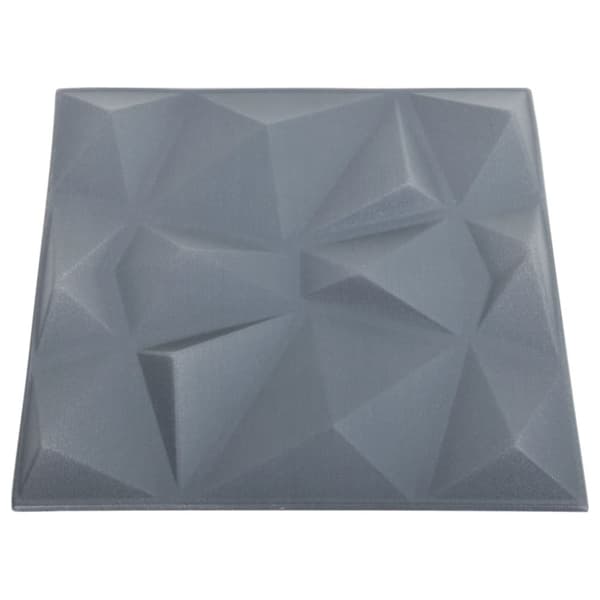 The Living Store 3D-vægpaneler 24 stk. 50x50 cm 6 m² diamant grå - Vægpaneler