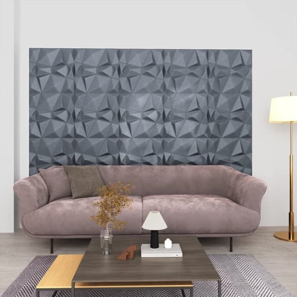 The Living Store 3D-vægpaneler 24 stk. 50x50 cm 6 m² diamant grå - Vægpaneler