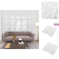 Miniatyrbillede 1 af 7: Vægpaneler - Living 3D-vægpaneler 24 stk. 50x50 cm 6 m² diamanthvid