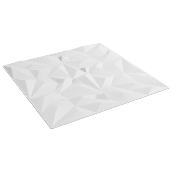vægpaneler 12 stk. 50x50 cm 3 m² XPS ametyst hvid